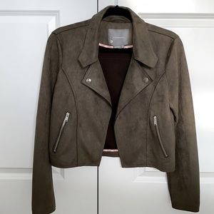 Anthropologie green suede jacket, like new, size small